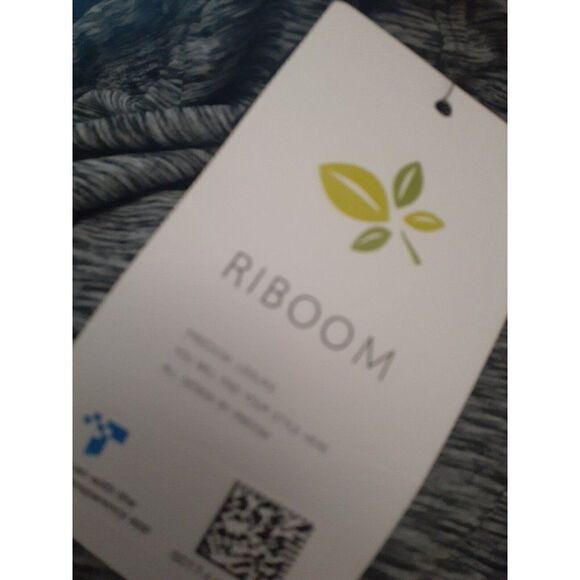 Riboom Shorts Gray Marbled Women's Running Active Double Layer Yoga Large - Picture 6 of 8